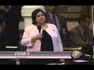 Sen. Van de Putte bossin' it.